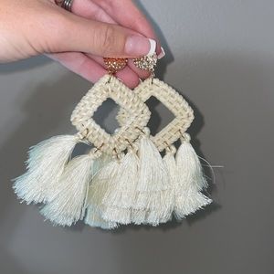 Clip on Beachy Boho Earrings - Ivory